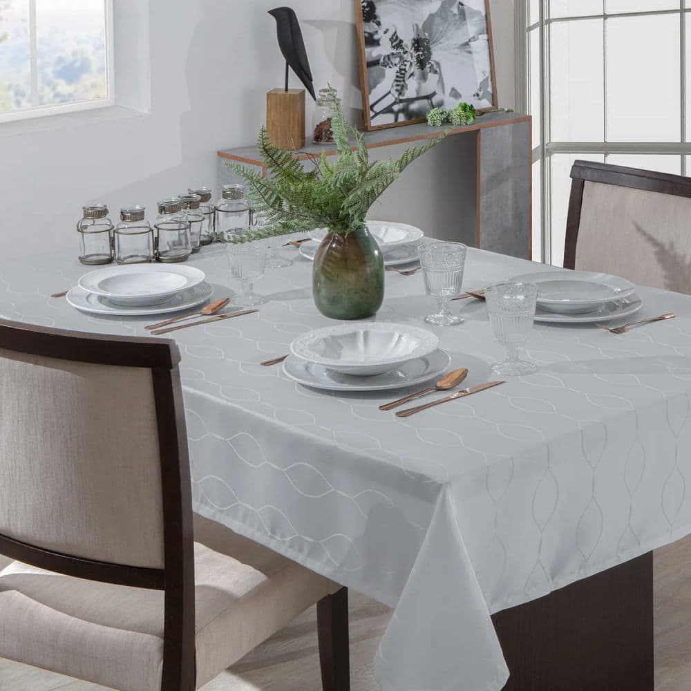 Toalha de Mesa Quadrada 1,40 Il Viena Prata - Branyl