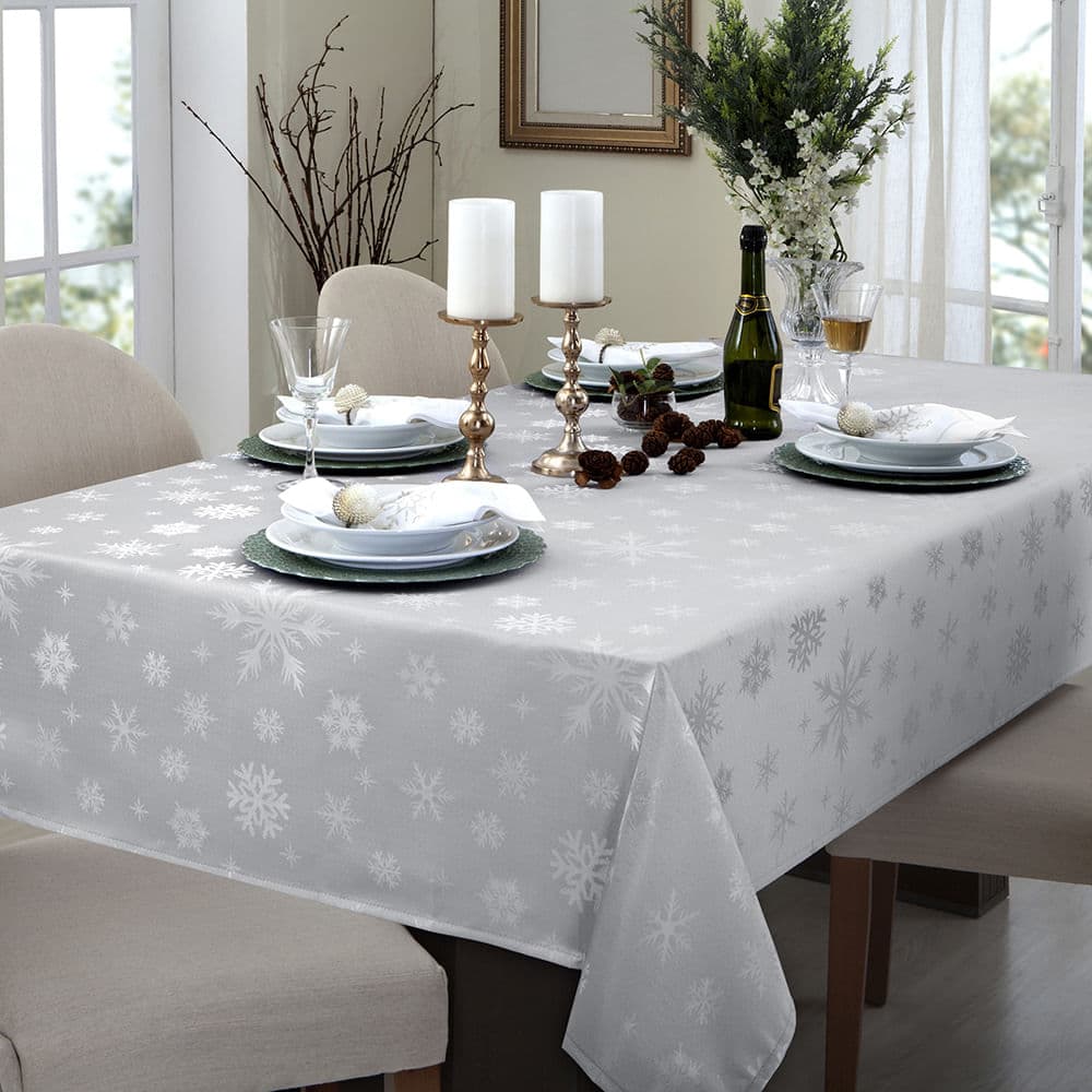 Toalha de Mesa Quadrada 2,20x2,20m Snow Prata - Branyl