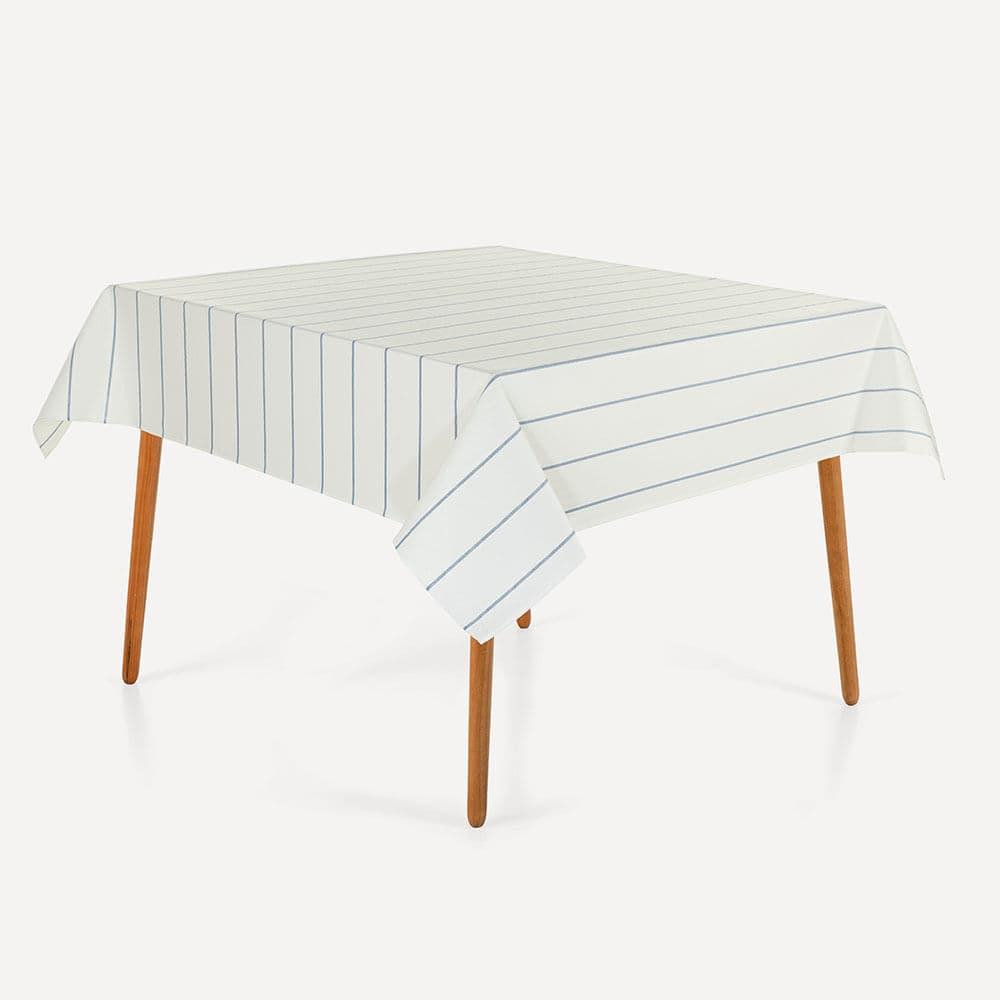 Toalha de Mesa Quadrada 6 L 1,80mx1,80m Royale Branco/Azul