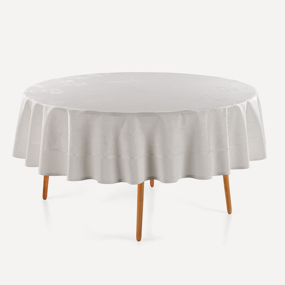 Toalha de Mesa Redonda 6 Lugares Amaris Branco