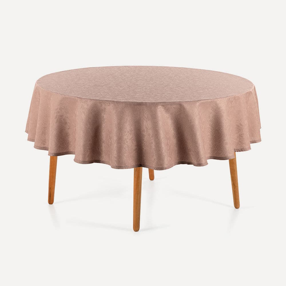 Toalha de Mesa Redonda 6 Lugares Delicata Rosa Vintage