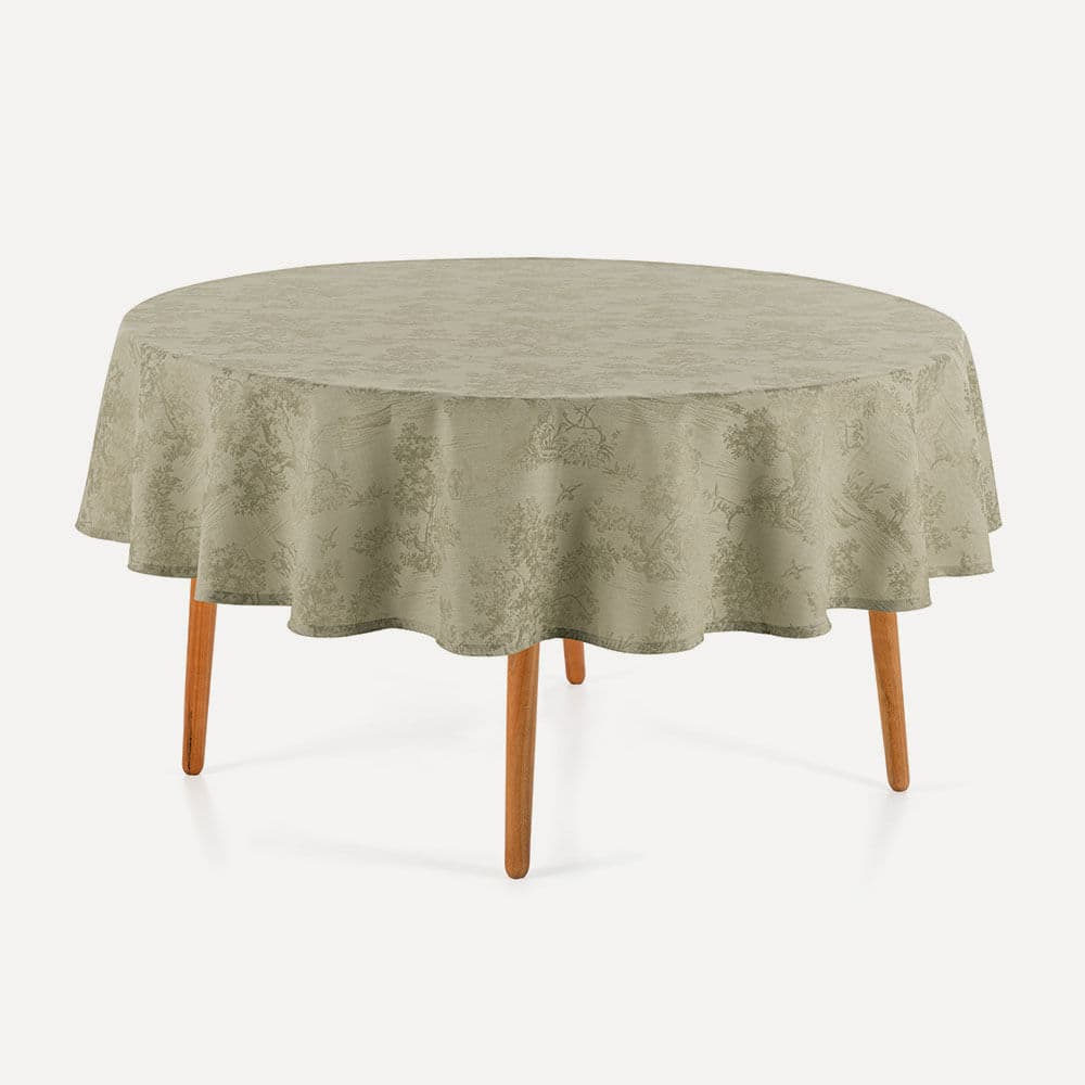Toalha de Mesa Redonda 6 Lugares Grazia Alecrim