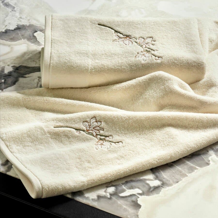 Toalha de Rosto Almond Flowers Boss Home Madrepérola 50cm x 100cm