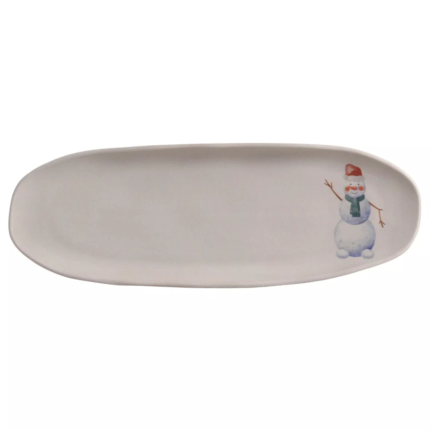 Travessa Oval Rasa G Boneco De Neve Magia Glacial Porto Brasil