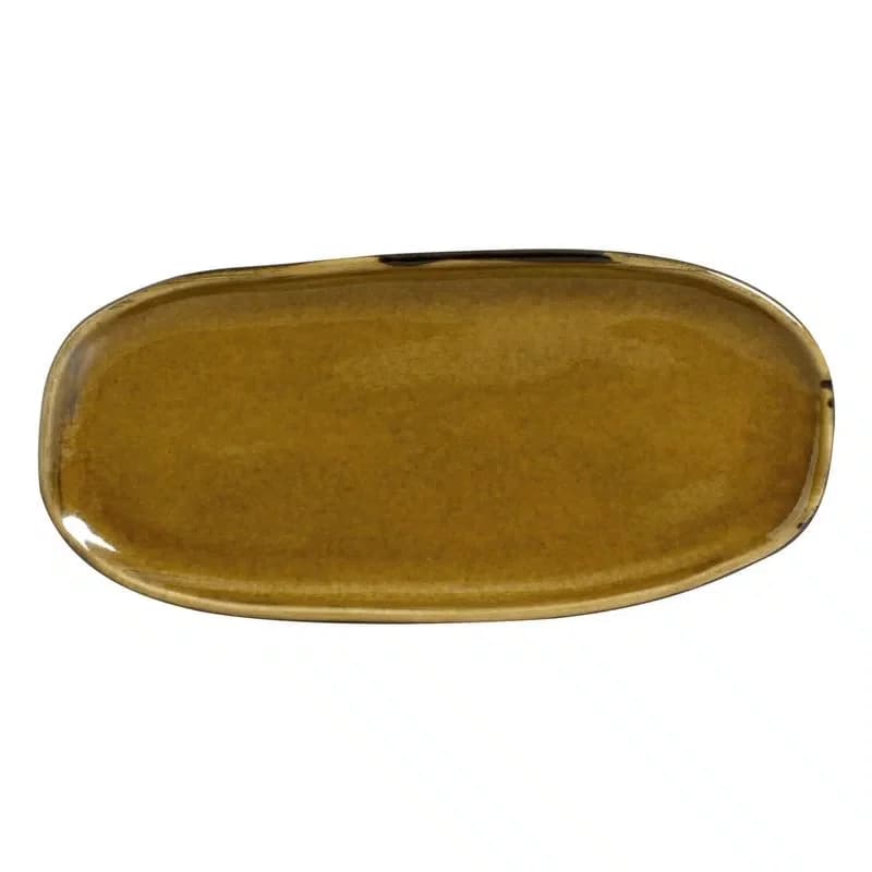 Travessa Oval Rasa P Orgânico Âmbar Porto Brasil 23 cm