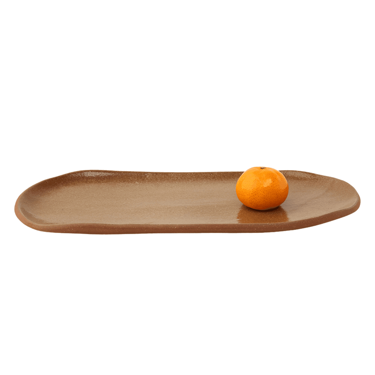 Travessa para Biscoito Média em Cerâmica Luli Ateliê Marrom 28 x 13 cm