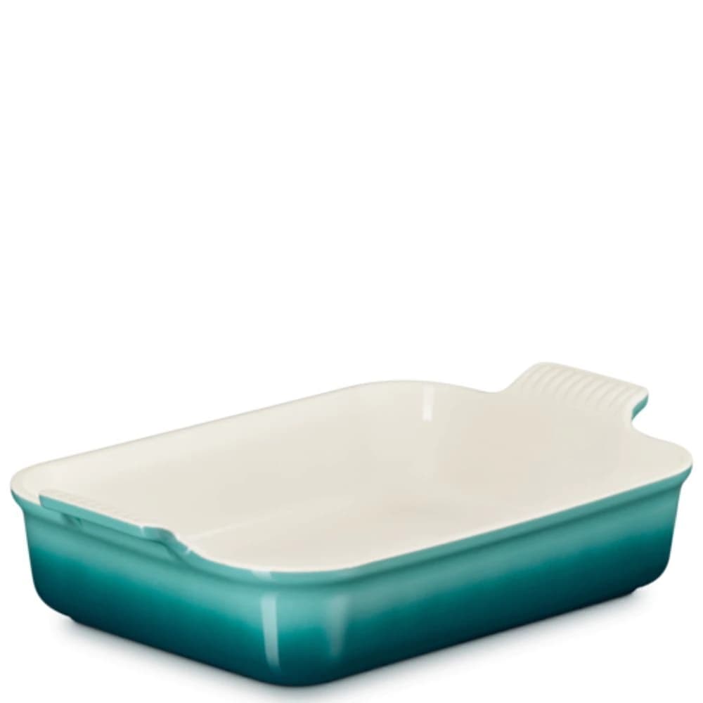 Travessa Refratária de Cerâmica Le Creuset Heritage Bleu Riviera 32x25x9cm