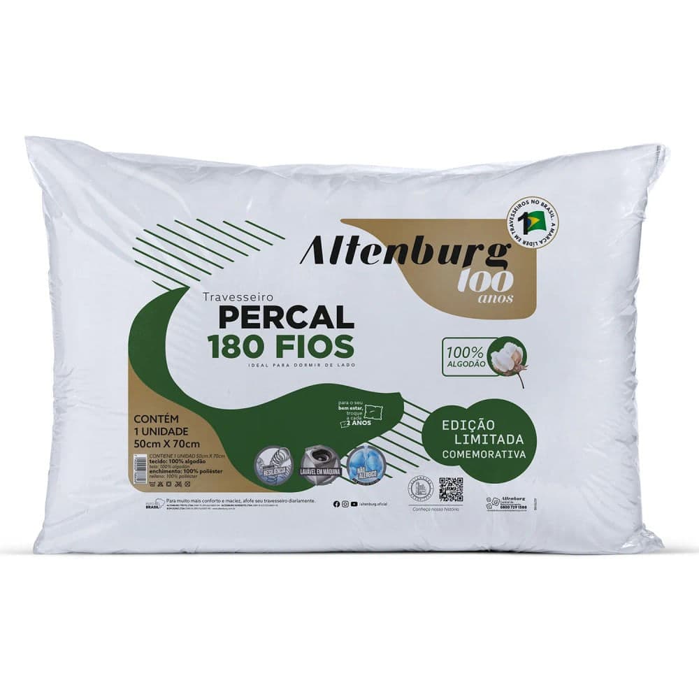 Travesseiro 180 Fios 50x70cm - Altenburg