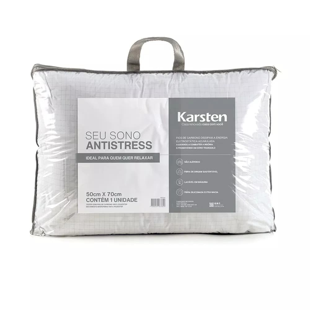 Travesseiro Fibras De Carbono Antistress Karsten 50 x 70 cm