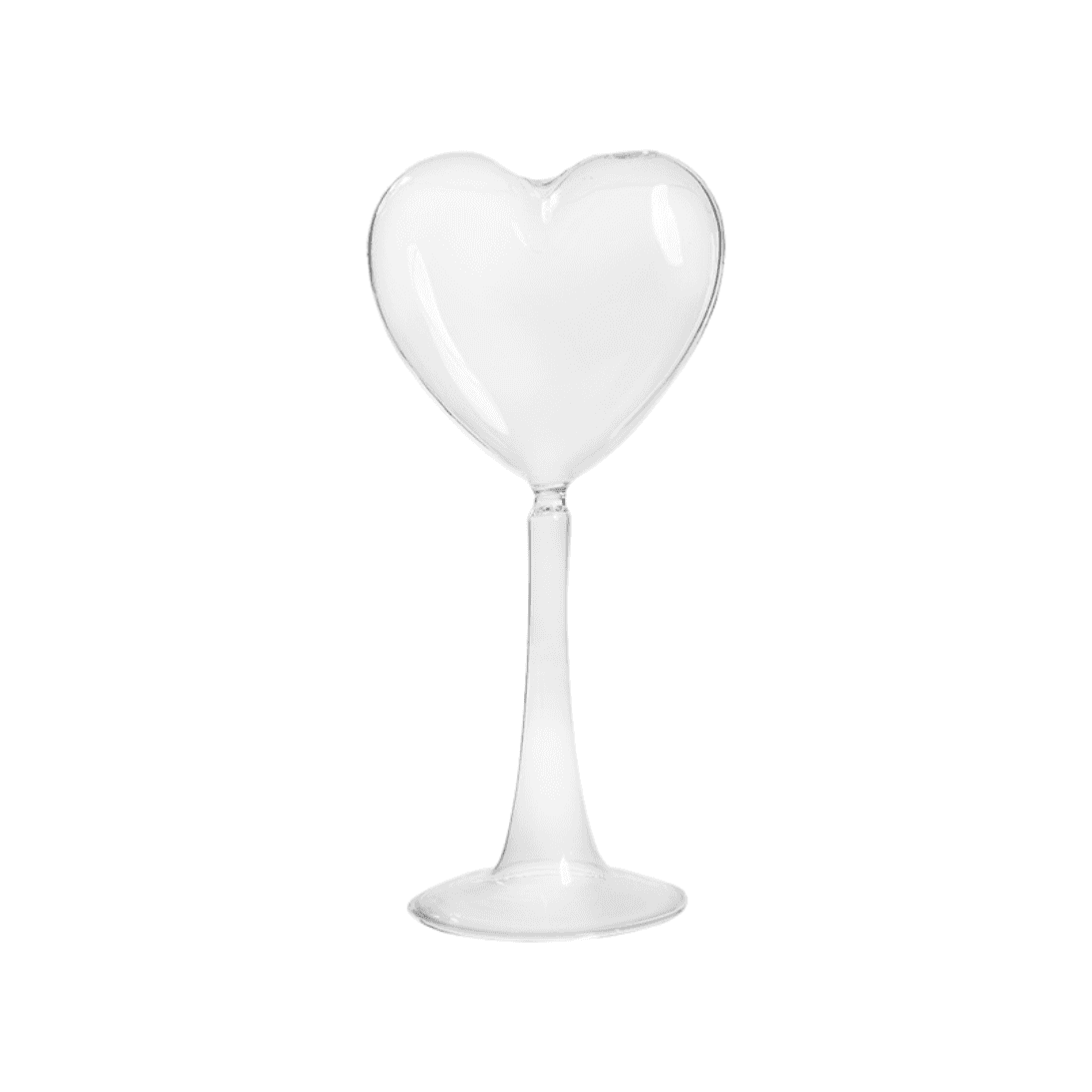 Vaso de Mesa de Coração em Vidro Manu Fisch 10 x 21,5 cm
