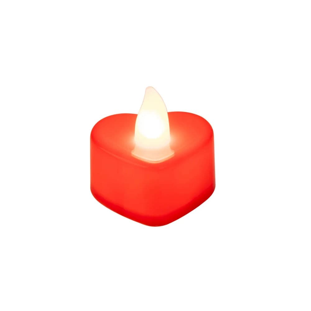 Vela de Coração Plástico com Led - Silver Plastic
