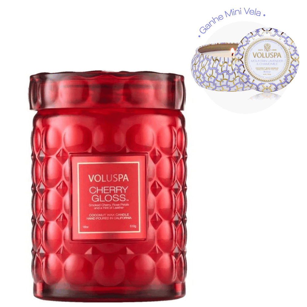 Vela Pote de Vidro G Cherry Gloss 100h - Voluspa