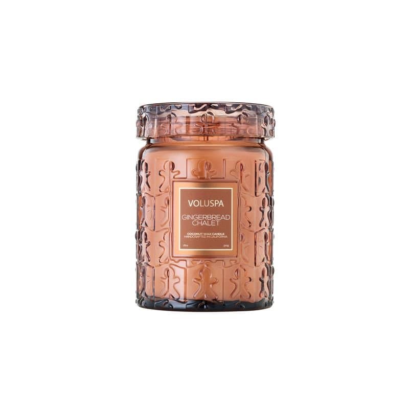 Vela Pote Vidro com Tampa Gingerbread Chalet Voluspa 100 Horas