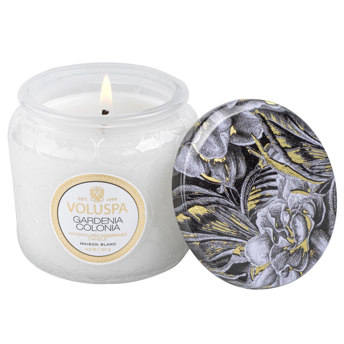 Vela Pote Vidro Gardenia Colonia Voluspa 35 Horas