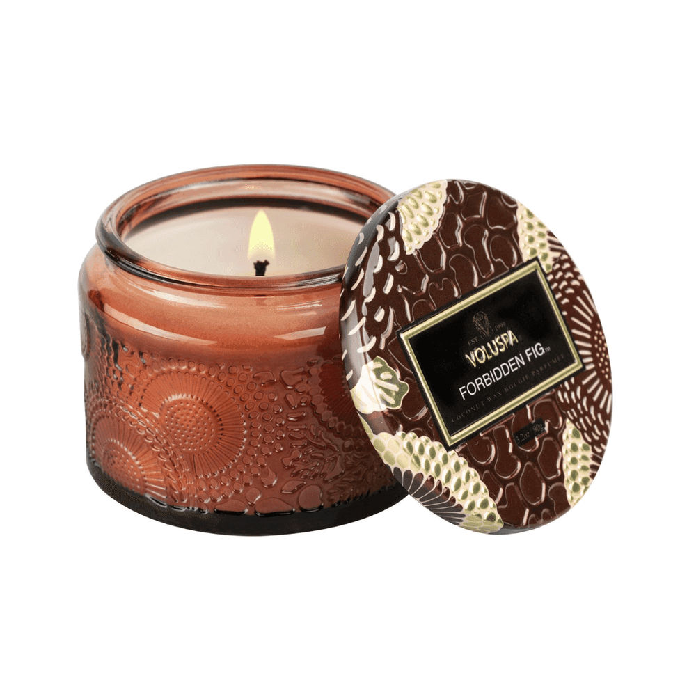 Vela Pote Vidro P 25h Relevo Forbidden Fig - Voluspa