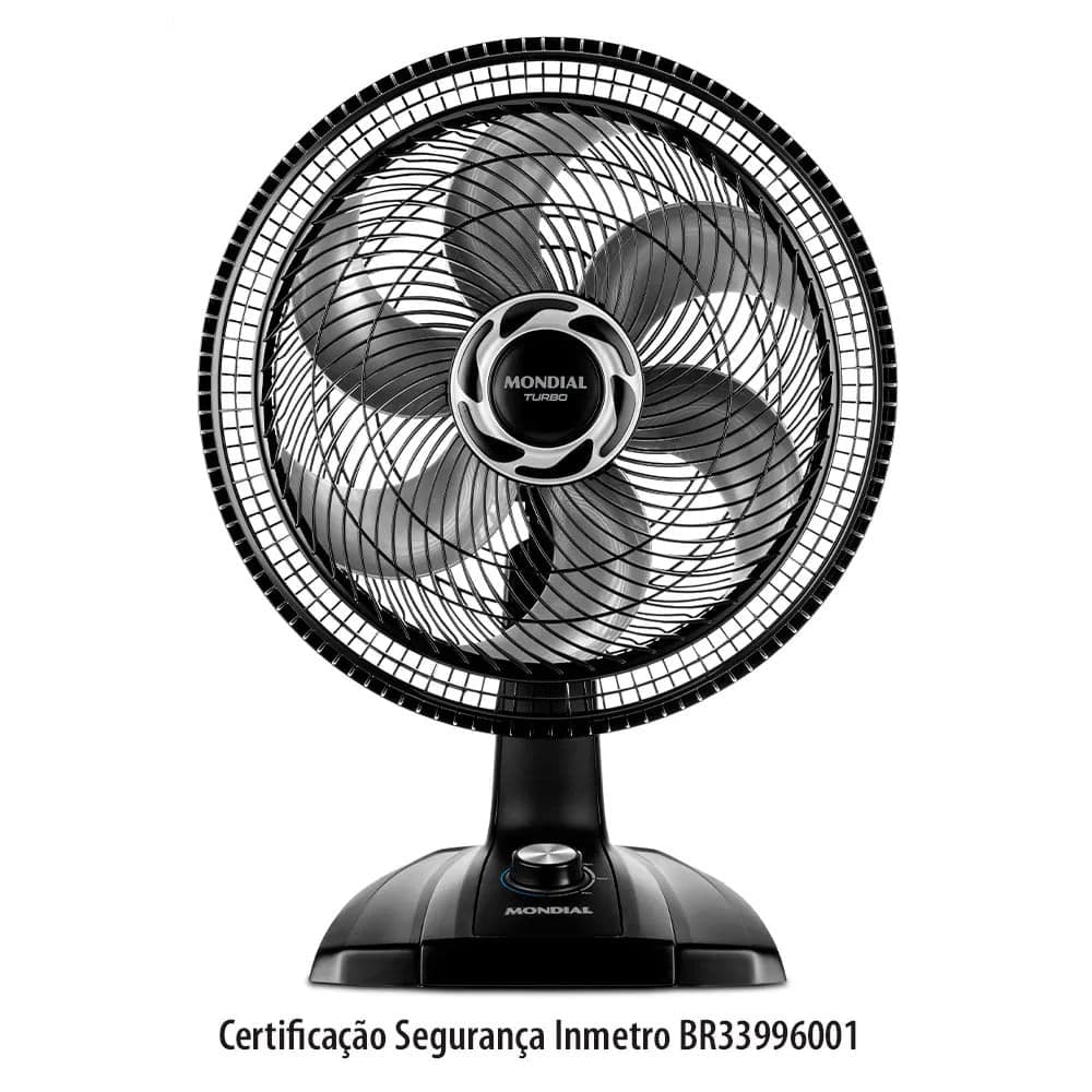 Ventilador de Mesa Turbo Mondial 40cm 6 Pás Preto